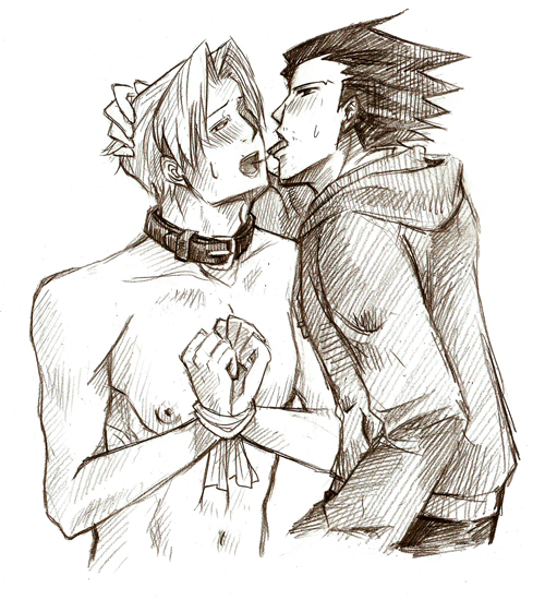 Male Boundness in Naruhodou Ryuuichi Narumistu’s Collar Kiss!