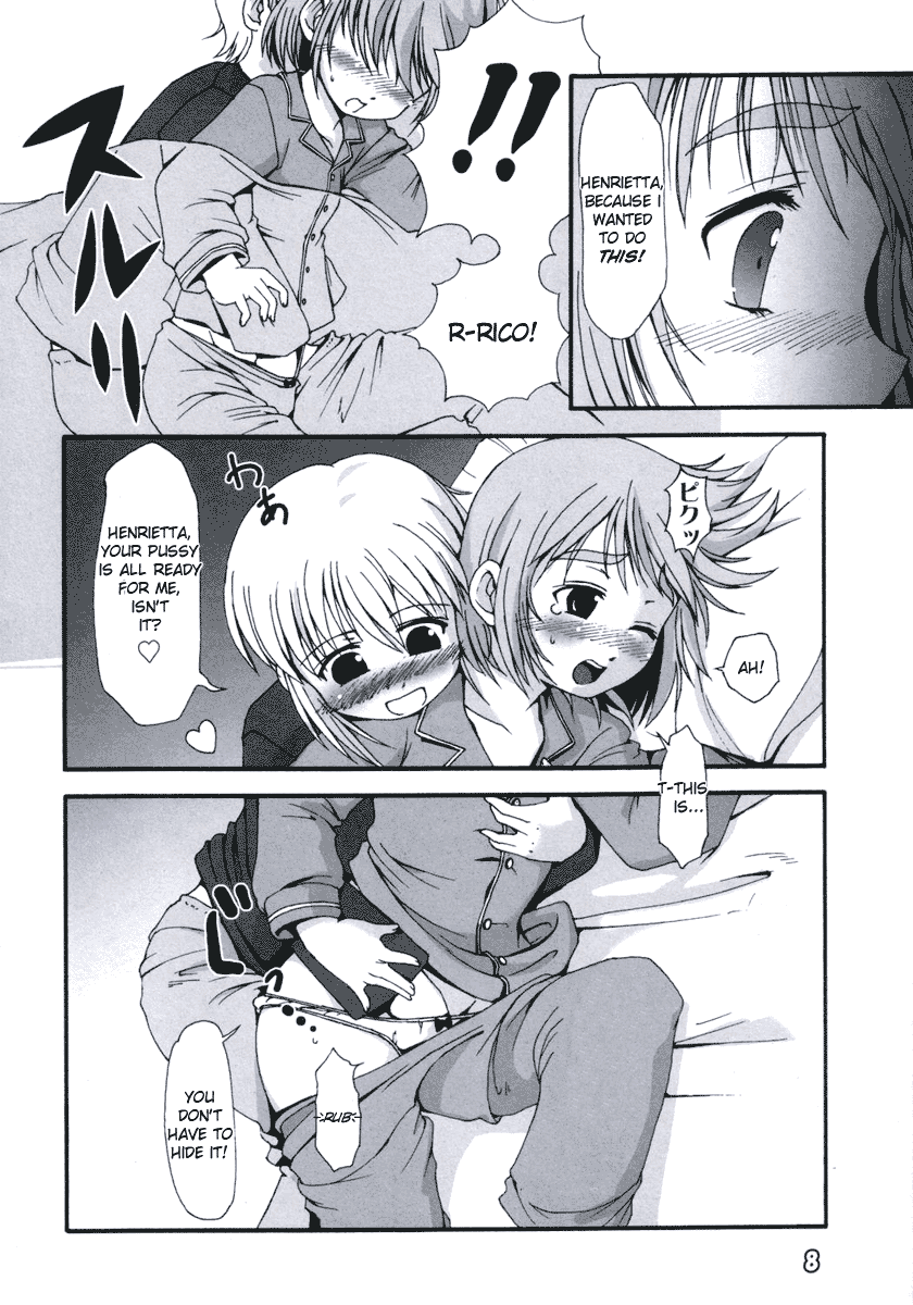 Blushing Bob-Cut Beauty Fingered by Rico and Henrietta, Translated Yuri Panty Shot!