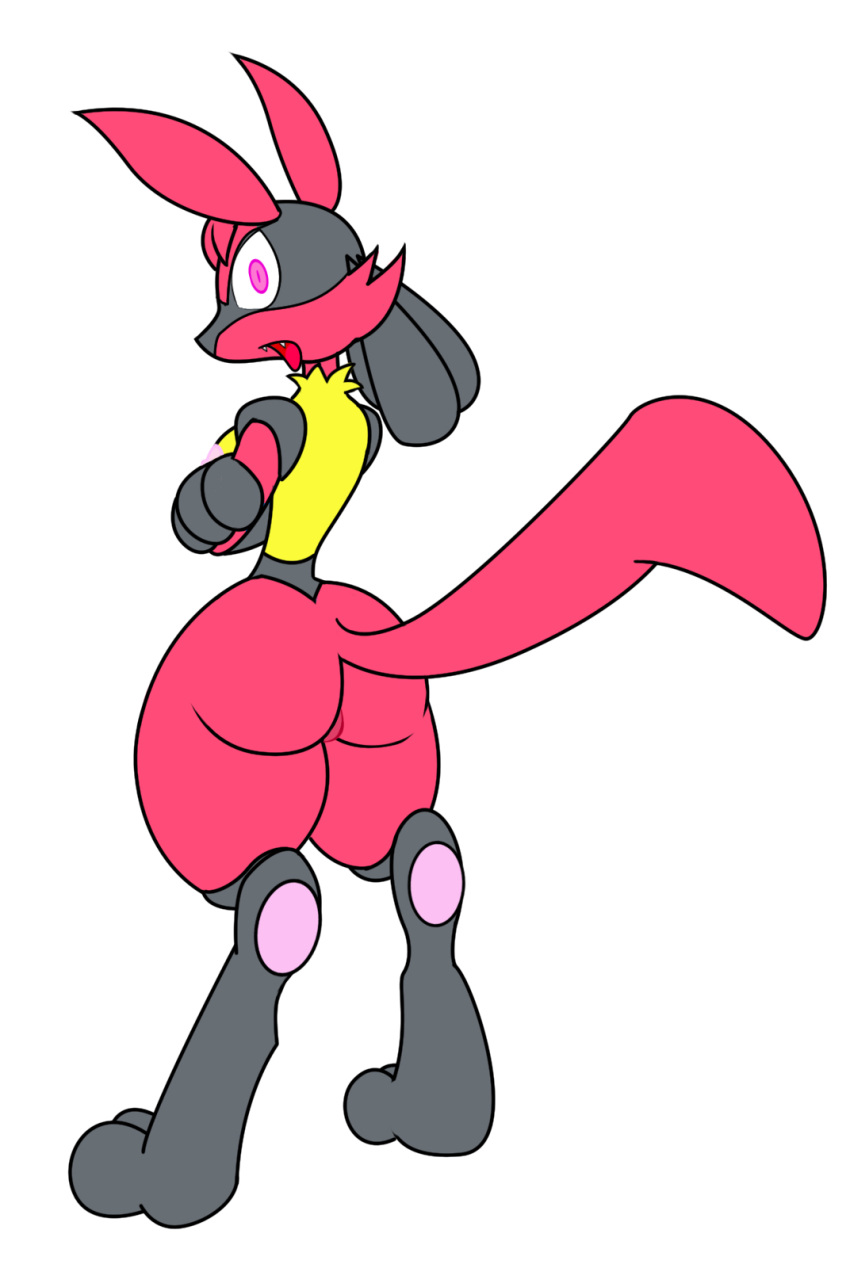 Lucariotic Lust – Furry Nude Female Lucario Standing With Crossed Arms, Enjoying Her Solo Porn Image