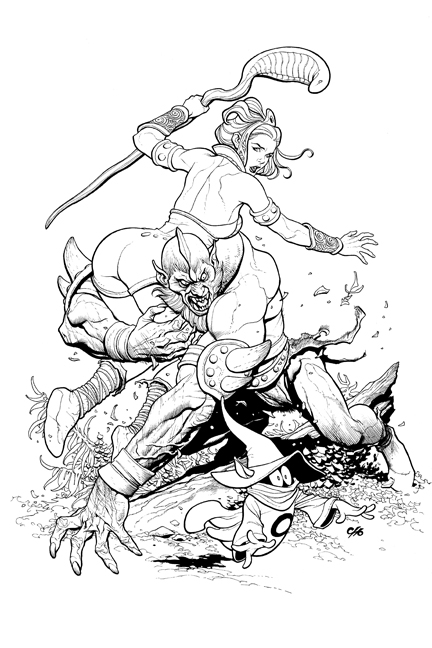 Monochrome Beast-Man’s Fury: Frank Cho Mastering Teela and Orko in ‘Masters of the Universe’