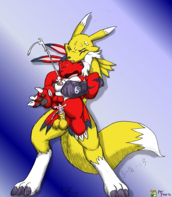 Elecmon’s Buggery Frenzy: Renamon’s Interspecies Yaoi Experiment