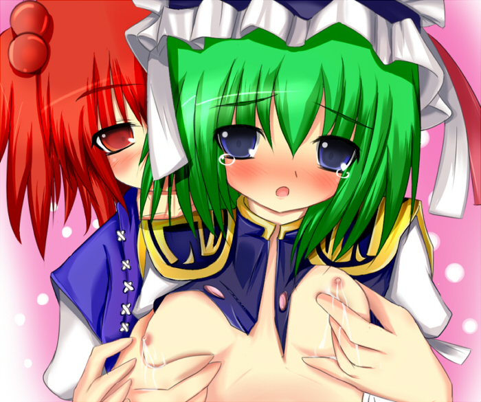 Buruzyawa Eiki’s Sensual Embrace with Komachi and Onozuka from Touhou