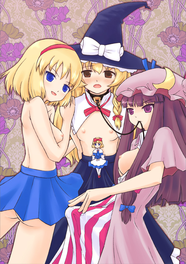 Tag Me: Alice’s Futanari Frenzy with Marisa and Patchouli