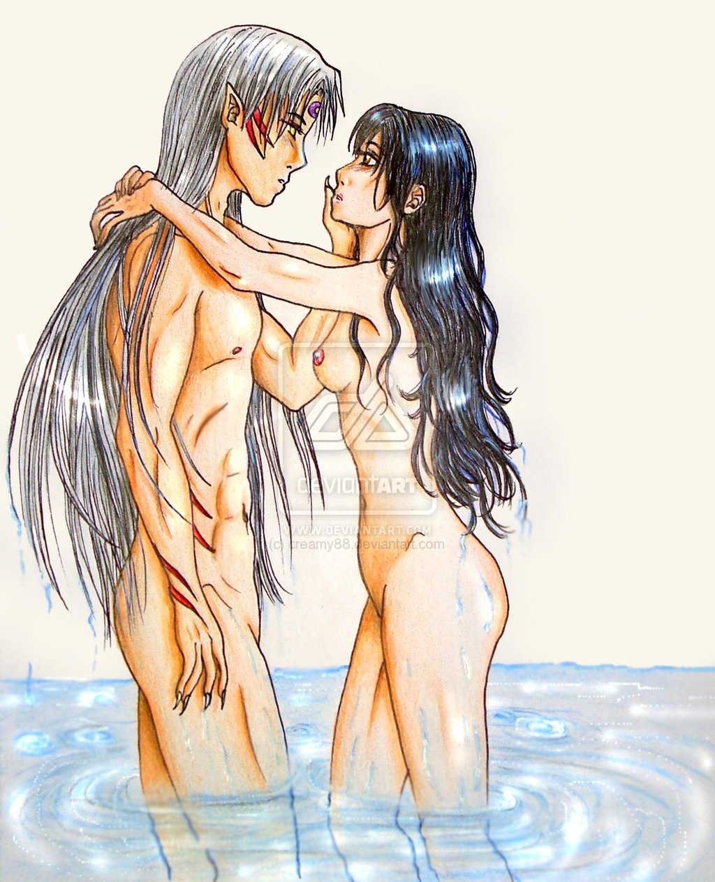 Breastful Lover’s Delight – Kagome and Sesshoumaru’s Steamy Soak