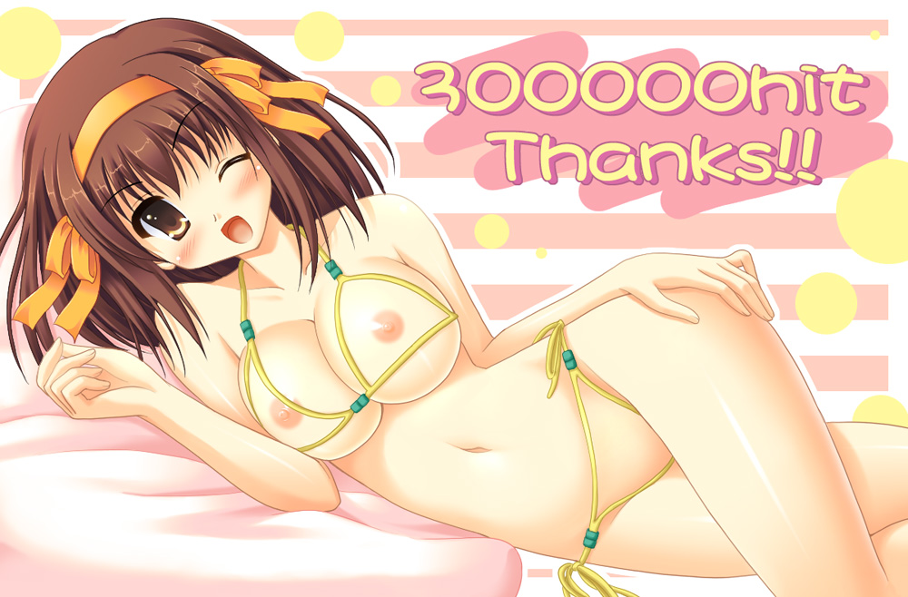 Suzumiya Haruhi’s Sexy Swimsuit Celebration Starring Uehiro and her Perfect Nipples