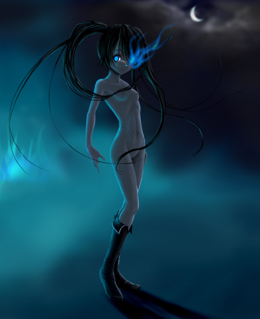 Black Rock Shooter’s Blue-Eyed Nude Tied Twintail Artist Request