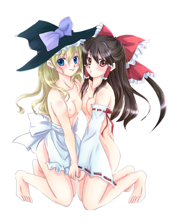 Marisa Kirisame and Reimu Hakurei’s Tag Team Touhou Sexcapade