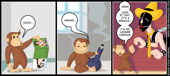 Curious George’s Anal Adventure – Monkey Boy’s Colorful Day with Bong Brick Wall