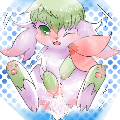 Squirt Shaymin: One-Girl Feral Orgy with Furry Green Eyes