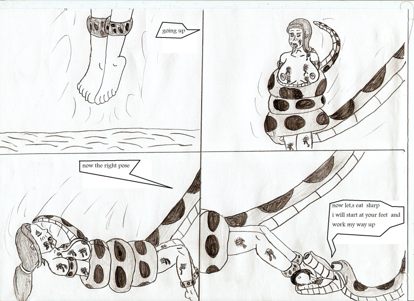 The Kaa’s Monochrome Nipples – Shanti Sketches in The Jungle Book Hentai Comic Vore