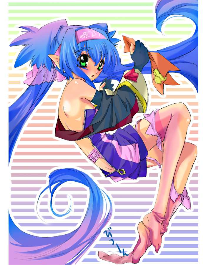 Blue Hair Breathing Life Into Small Klan Klein’s Macross Frontier Stockings.