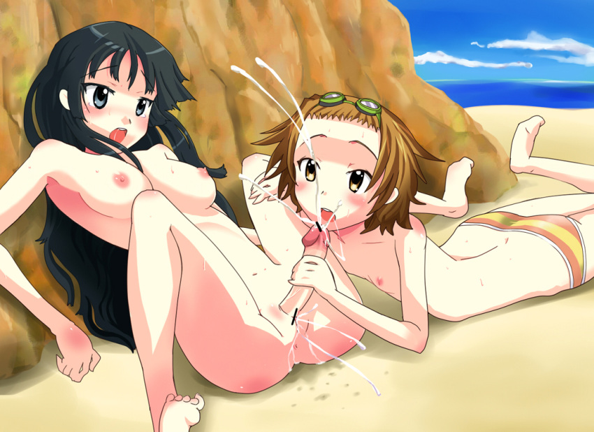 Futanari Love Triangle: Mio, Ritsu and Intersex