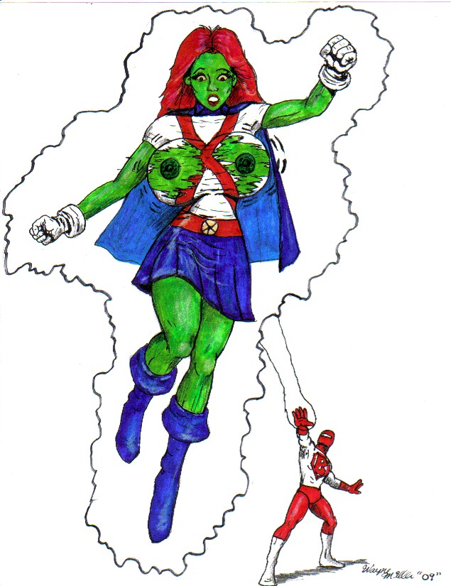 Miss Martian’s Big Boob Burst!