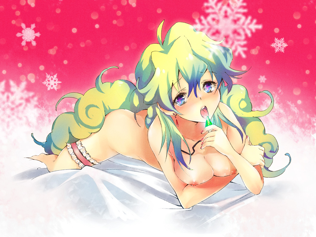 Curly Haired Goddess Nia Teppelin Lies in Bed of Snowflake Sheets