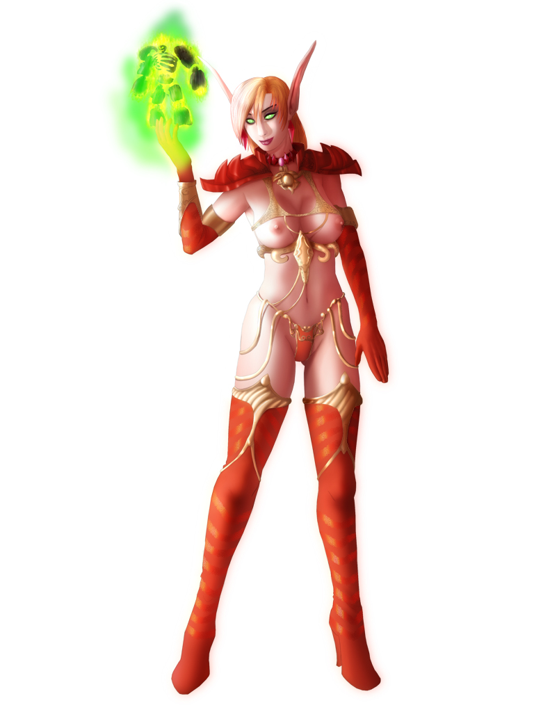 Blonde Blood Elf: Thigh-High Passion in Azeroth