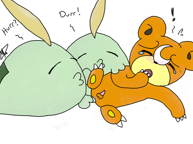 Pokemon Teddiursa: Furry Green Gulpin Gangbang