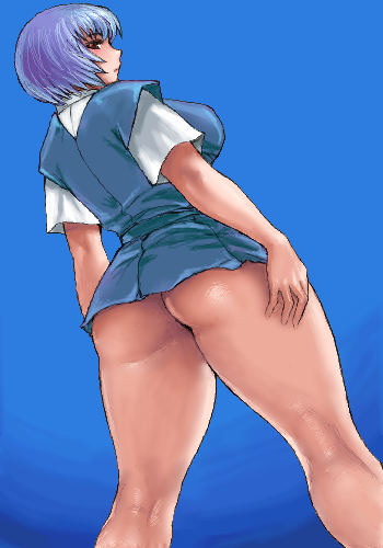 Seductive Rei Ayanami in Neon Genesis Hentai – Blue Hair and Curvy Behind