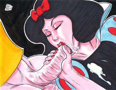 Snow White’s Black Bow Hair Cum Orgy.