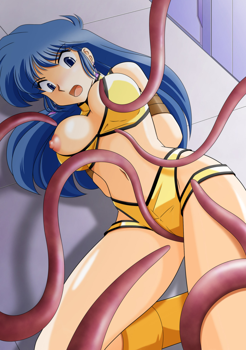 Curvy Eri’s Blue-Eyed Adventure with Tentacle Friends