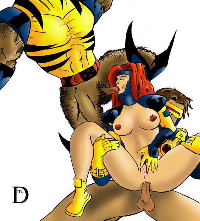 Dimitri’s Threesome with Jean Grey and Cyclops: Wolverine’s Marvelous Hentai Porn Image