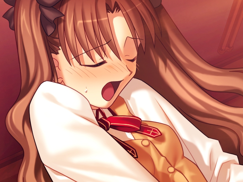 Type-Moon Twincest: Rin’s Long Hair Tied Open Mouth Fate Taking