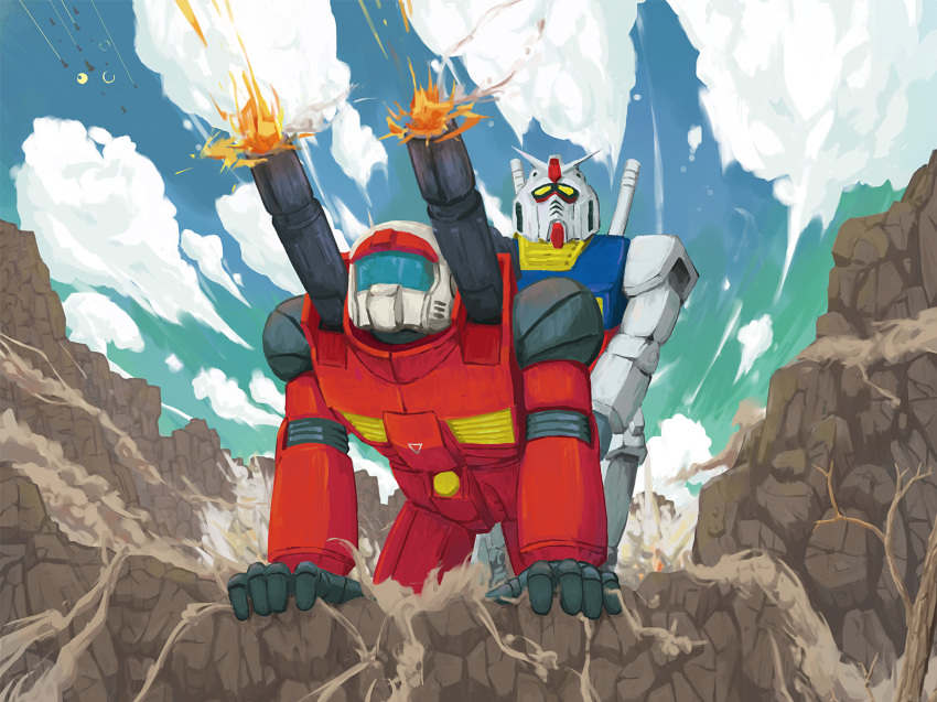 Mountain Doggy Style: RX-78-2 Cannons Aimed at Mecha Sex