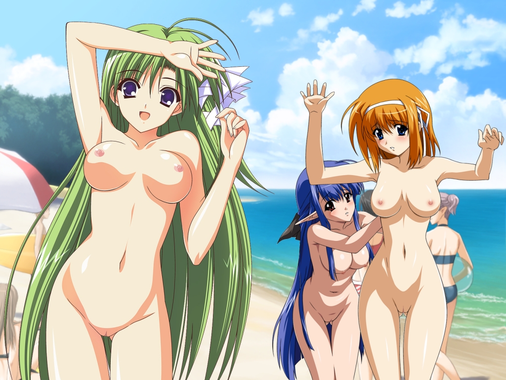 Nerine’s Shuffle on the Beach with Blue-Haired Cuties!