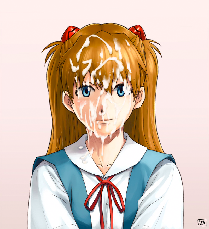 Asuka’s Naughty Smile: Neon Genesis Orange Hair Cum Facial