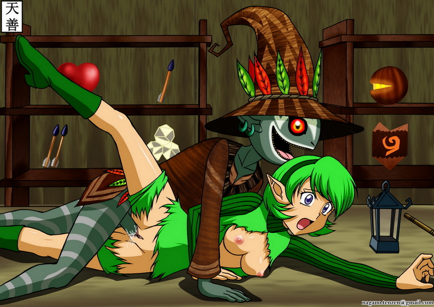 Breasts Raped by Skull Kid in Green Hair Ocarina of Time!